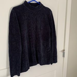 Alfred dunner, sz s, WM, navy, chenille sweater